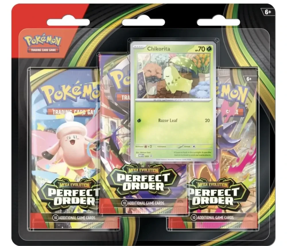Pokemon - Mega Evolution - Perfect Order - Chikorita - 3-Pack Blister ...